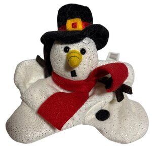 Ganz Melting Snowman Plush With Black Top Hat & Scarf Winter Holiday